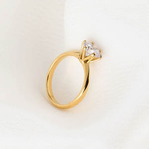 Bagues imperméables non ternissables de bonne qualité, plaquées or 14k 18k PVD, en acier inoxydable 316L, avec zircon, pour femmes - Product Image 5