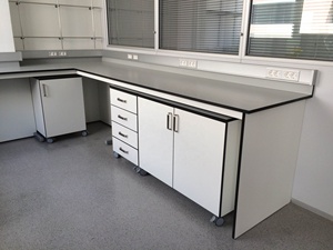 Lớn <span class=keywords><strong>melamine</strong></span> lyft l-hình dạng hóa học kiểm tra chuẩn độ hàng đầu máy ly tâm phòng thí nghiệm bảng với bồn rửa - Product Image 3