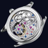 Montre mécanique en acier pour homme, design d'usine et personnalisation par lots, similaire aux modèles haut de gamme GMT, phase soleil-lune et tourbillon, pour marque privée