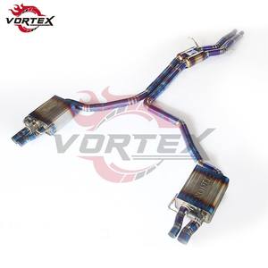 Échappement Catback à soupapes en titane Vortex Grade 5 - Haute performance, épaisseur 1,2 mm, bleu brûlé, son agressif pour AUDI A7 C7 3.0T - Product Image 5