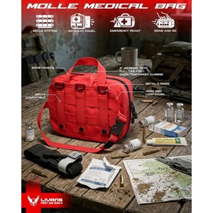 Boîte de rangement portable rouge personnalisée avec logo et design d'usine, sac médical, étui de premiers secours imperméable - Product Image 2