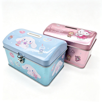 Vente en gros d'usine : Tirelire/Boîte en métal rectangulaire pour enfants avec serrure, en matériaux recyclés, impression personnalisée