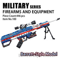 Jouet de construction éducatif DIY style Patriot Barrett, blocs de construction en plastique ABS universels pour garçons, enfants, cadeau d'assemblage