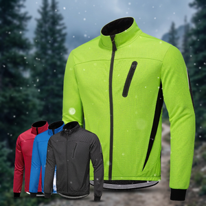 Custom Logo Plus Size Softshell Thermal Reflective Waterproof Winter <b>Cycling</b> <b>Jacket</b> <b>Men</b> Bike - Product Image 3