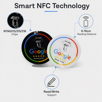 Etiqueta NFC Multiusos NTAG215 13.56MHz, Adhesiva e Impermeable, para Menús de Pequeños Negocios y Marketing, Fábrica China