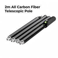 Bâton télescopique en fibre de carbone de qualité supérieure, 4 sections, extensible jusqu'à 2 m, pour GPS RTK GNSS, bâton de relevé télescopique