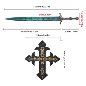 ดาบ Bloodborne ของแท้ รุ่น MS 100 ซม. ใบมีดสีน้ำเงิน Ludwig Holy Moonlight Sword ขนาด 1:1 แบบจำลองสำหรับคอสเพลย์และสะสม - Product Image 2