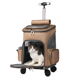 2025 vente chaude luxe harnais pour animaux de compagnie sac à dos chien/chat maille matériel Ventilation conception rétractable fermeture à glissière chariot pour animaux de compagnie - Product Image 3