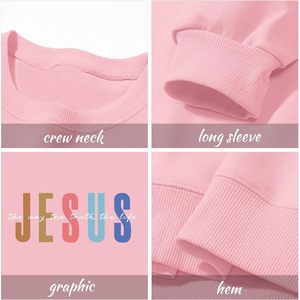 Sweat-shirt chrétien pour femme, Jésus, la voie, la vérité, la vie, pull à manches longues, foi religieuse, inspiration, verset biblique - Product Image 6