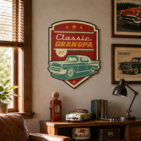 Plaque Métallique Vintage Classique « Grand-père 1957 » – Décoration Murale Rétro pour Garage, Cave à Outils, Atelier Automobile