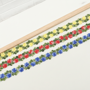 Meilleure Vente : Bordure en Dentelle Brodé Soluble dans l'Eau Multicolore de 2 cm Motif Fleur de Prunier pour Pinces à Cheveux et Accessoires de <span class=keywords><strong>Couture</strong></span> DIY - Product Image 2
