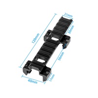 Support de montage en alliage d'aluminium noir mat usiné CNC de 120 mm à 11 fentes pour la chasse, le tir et les sports tactiques de plein air