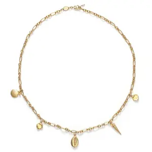 Gemnel 925 silver 14k gold chain shell pearl necklace for women