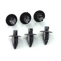 Nouveaux clips de fixation à expansion par poussée en plastique noir pour garnitures de pare-chocs automobiles, diamètre de la tête 15 mm, diamètre du tige 7 mm, longueur totale 20 mm