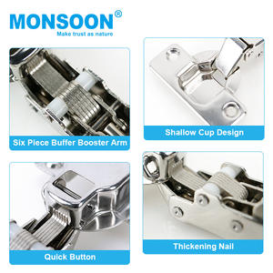 MS010A Roestvrijstalen Keuken Scharnieren Zware Poort Hydraulische Kast Scharnier Soft Closing Kastdeur Scharnier - Product Image 3