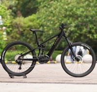 Vélo de montagne électrique EM6, 12 vitesses, double suspension, moteur central 500W/750W, 45KM/H, vélo électrique, Ebike