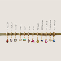 Pendentif DIY Douze Pierres de Naissance Géométriques Rectangulaires Carrées Accessoires d'Emballage Montage Facile ALWJ 059