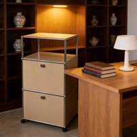 Meuble de rangement moderne, personnalisable et durable en acier inoxydable, connectable, pour chambre à coucher, unité de rangement compacte pour baie vitrée, vêtements et articles divers