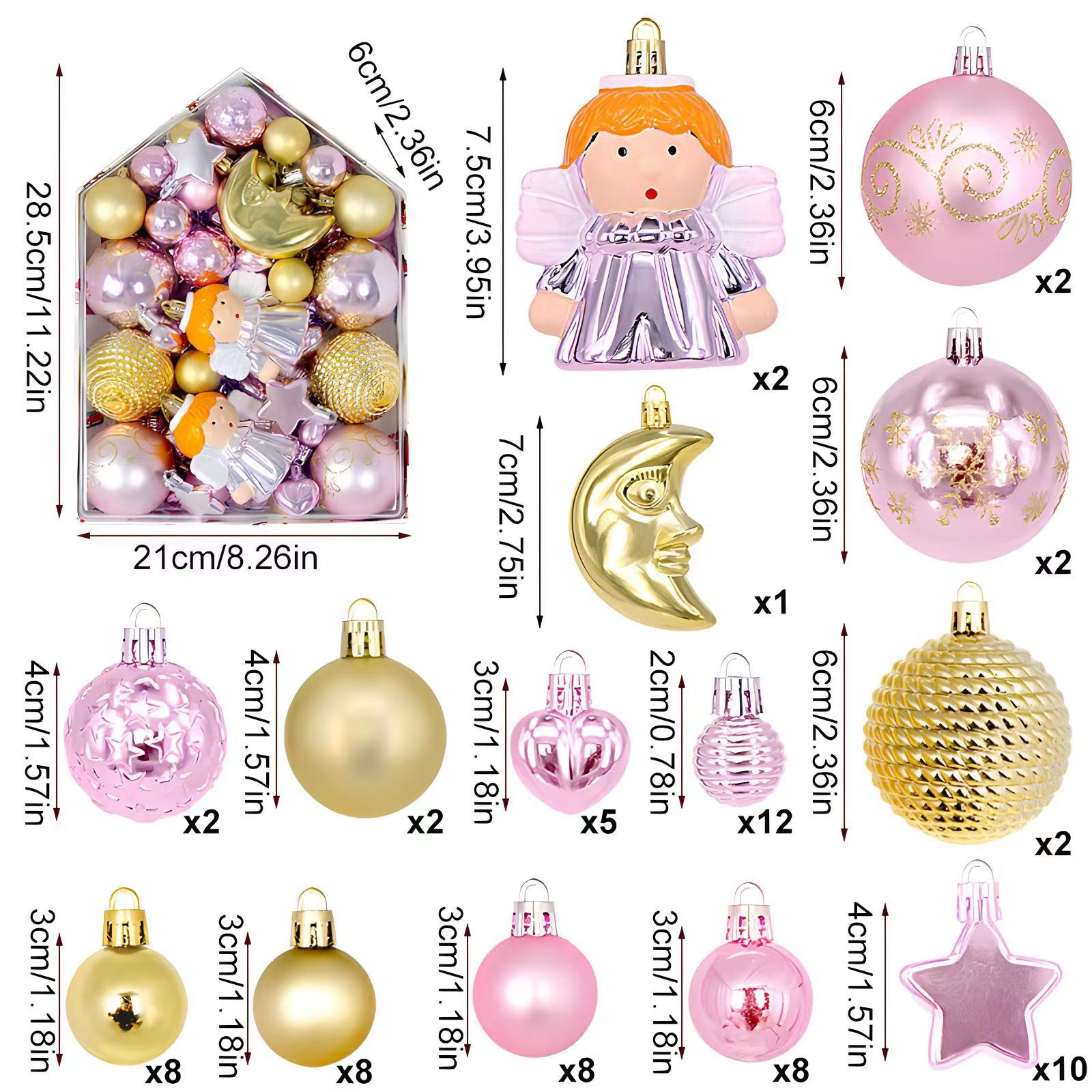 Modèle de maison 72pcs (or rose)
