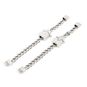 Hebilla metálica de doble cadena de aleación de zinc plateada, 11 mm de diámetro interior, accesorio duradero para ropa y mochilas - Product Image 1