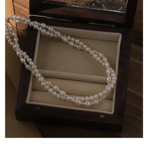 Collar de Cadena de Clavícula de Plata S925 Versátil de Estilo Barroco para Mujer con Encaje Natural, Gargantilla de Doble Capa, Elegante Collar de Perlas - Product Image 5