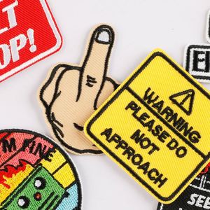 Nouveau patch thermocollant brodé Soleil, Vague marine, Feu, Avertissement de batterie électrique pour la décoration de vêtements et de sacs à dos - Product Image 2