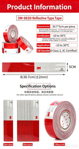 <span class=keywords><strong>เทป</strong></span>สะท้อนแสง <span class=keywords><strong>3M</strong></span> รุ่น 983D สำหรับรถบรรทุก สีขาว/แดง ความเข้มสูงเพื่อความปลอดภัยของยานพาหนะ ขนาด 50 มม. x 45.72 ม. - Product Image 4