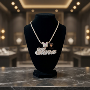 Iced Out Hiphop Diamond Round Brilliant Cut Letter Pendant 925 Sterling <b>Silver</b> <b>Silver</b> Plated for Men Women Luxury Rapper Jewelry - Product Image 3