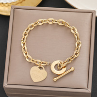100 Gelang Wanita Eropa Amerika Warna Emas 18k Titanium Steel Anti Karat Sederhana Serbaguna Elegan Kantor/Karir Motif Bunga Fashion