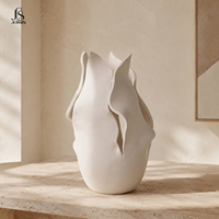 Vase à fleurs en céramique Jossin Art, forme de pétale abstraite, finition mate, pour salon et table d'intérieur