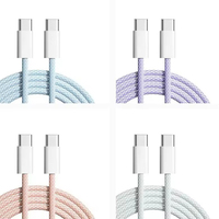 Venta al por mayor de fábrica 60W Cable tipo C para iPhone 15 16 Pro Max Carga rápida USB C Cable DE DATOS Chaqueta de nailon utilizada para computadora IOS