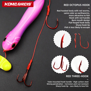 <span class=keywords><strong>Flotteur</strong></span> de pêche au poisson-chat de 4 pouces, montage d'appât vivant avec ligne PE rouge, poulpe et hameçons triples pour la pêche au poisson-chat en eau douce, équipement de pêche terminal - Product Image 5