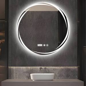 Round Smart LED Mirror with Bluetooth <b>Speaker</b> Anti Fog IP65 Waterproof Touch <b>Switch</b> Dimmable 3 Colors for Home Gym Decor - Product Image 2