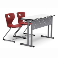 Ensemble de bureau et chaise double pour étudiants, mobilier scolaire pour salle de classe