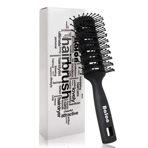 Escova de cabelo ventilada com logotipo personalizado, escova de cabelo ventilada com 11 linhas para homens e mulheres com cerdas de ponta esférica