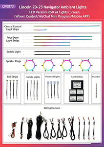 Kit d'éclairage ambiant pour voiture Starlight à 22 couleurs pour Lincoln Aviator 2020-2023, décoration LED pour le <span class=keywords><strong>toit</strong></span> intérieur - Product Image 5