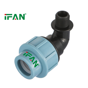 Raccord de compression en PP IFAN, vente en gros d'usine, raccord de tuyau, <span class=keywords><strong>coude</strong></span> mâle, 16-32 mm, raccord de tuyau d'irrigation en PEHD - Product Image 2