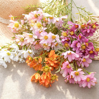 Bunga Daisy Liar Buatan Grosir, Tangkai Bunga Cosmos Realistis, Cabang Bunga Chamomile Sutra Imitasi untuk Dekorasi Pernikahan dan Rumah