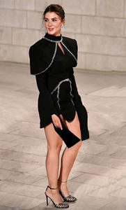 Nuovo <span class=keywords><strong>Abito</strong></span> Primaverile da <span class=keywords><strong>Red</strong></span> <span class=keywords><strong>Carpet</strong></span> per Donna, Mini <span class=keywords><strong>Abito</strong></span> Aderente Sexy a Maniche Lunghe con Cristalli Scintillanti per Serate ed Eventi - Product Image 2