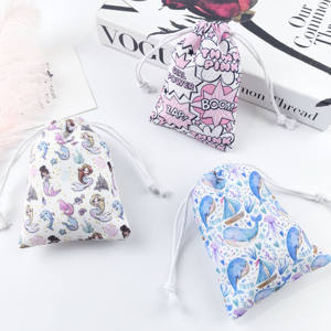 Bolsa de embalaje de joyería con logotipo a todo Color personalizado de fábrica, bolsa con cordón de polvo de algodón de lona de regalo impresa - Product Image 1