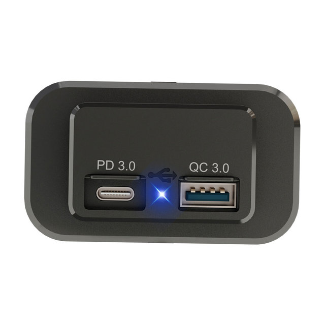Factory 12 Volt Panel Surface Mount Dual Usb Port Car Charger Bus Boat 36W QC3.0 USB-A PD3.0 30W USB-C Camper Car Charger Socket