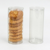 Tube en acétate d'animal familier Cylindre rond en plastique Boîte à biscuits Emballage personnalisé pour produits Cylindre transparent