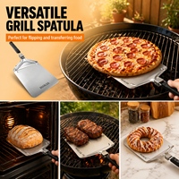Pelle à pizza en acier inoxydable pour extérieur, pelle à pizza pour four, cuisine, transfert de gâteaux, spatule à pizza avec poignée pliable