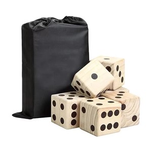 Set di Dadi Giganti in Legno per Esterni con Borsa Portaoggetti e Fogli Segnapunti, Gioco per Feste in Famiglia, Gioco da Giardino, Giocattolo Estivo da Spiaggia per Bambini - Product Image 3