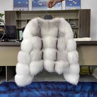 2024 mode naturel court fourrure de renard veste hiver fourrure vestes pour femmes