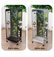 Cage à oiseaux en métal moderne de luxe, cage d'observation des oiseaux avec boîte, ensemble complet pour perruche, trémelle, éperonner