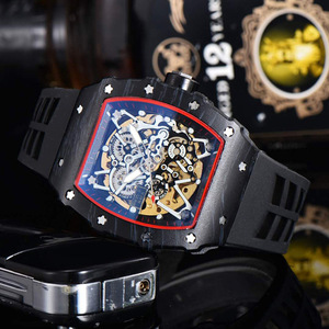 Serie mecánica, relojes de lujo para hombre, esfera analógica de moda, movimiento importado, artesanía complicada, vidrio de goma resistente al agua - Product Image 3