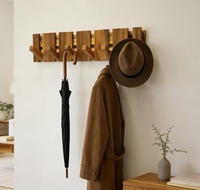 Porte-manteau mural en bois massif, support mural pliable en forme de clavier de piano avec étagère flottante, crochets muraux décoratifs en bois personnalisés