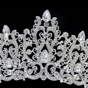 Couronne de mariée de luxe Fashion Rosa Bessie, en or et argent, avec de grands cristaux et strass, pour femmes, anniversaire, concours de beauté, mariage - Product Image 6