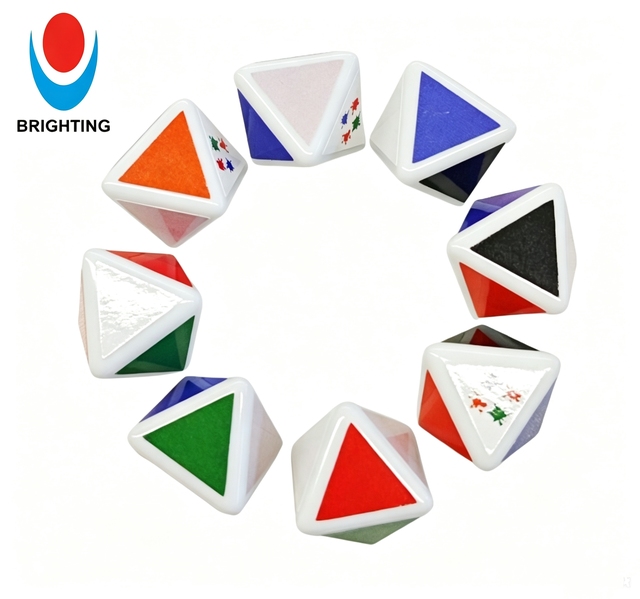8 Sided Multicolor Plastic Game Dice Set - Custom Board Game Accessories